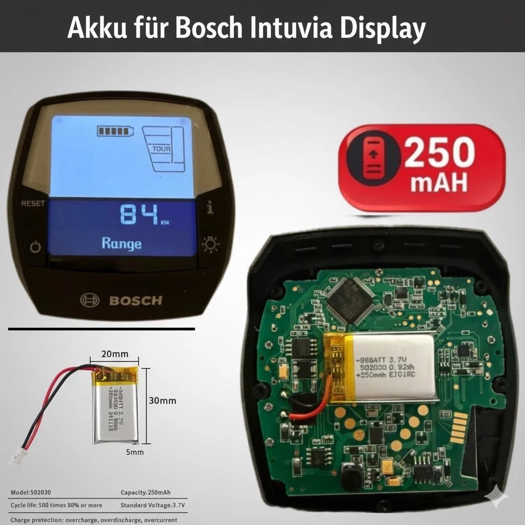 Akku / Batterie, Bosch Intuvia E bike-Display + Einbauanleitung